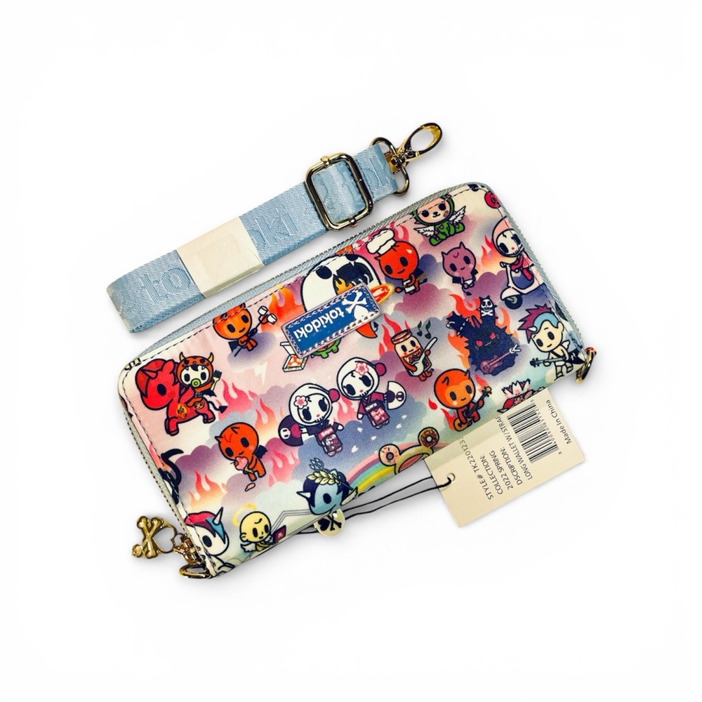 Tokidoki Angels & Little Devils Design Long Wallet w/ Strap Naughty or Nice NWT